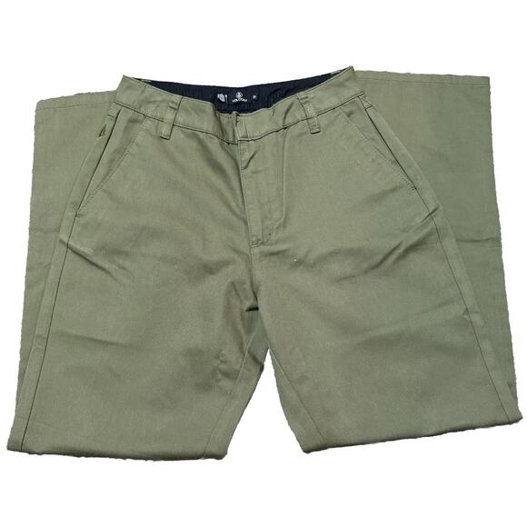 Volcom Women's Chickie High Rise Chino Pants Green Size 24 - Picture 3 of 6